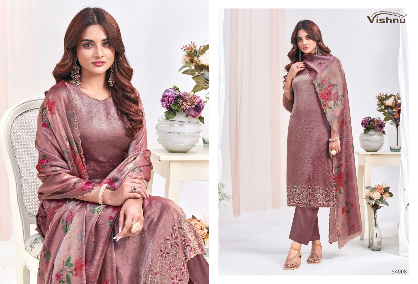 Farhana Vishnu Impex Silk Pant Style Suits Supplier India
