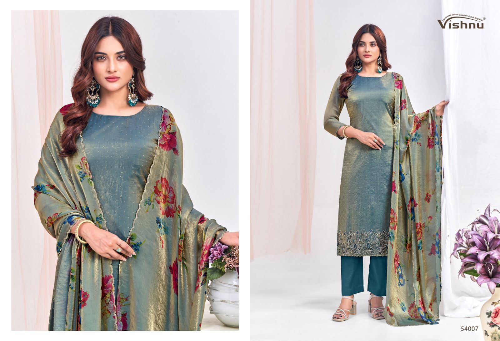 Farhana Vishnu Impex Silk Pant Style Suits Supplier India