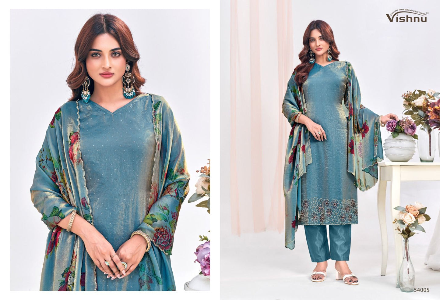 Farhana Vishnu Impex Silk Pant Style Suits Supplier India