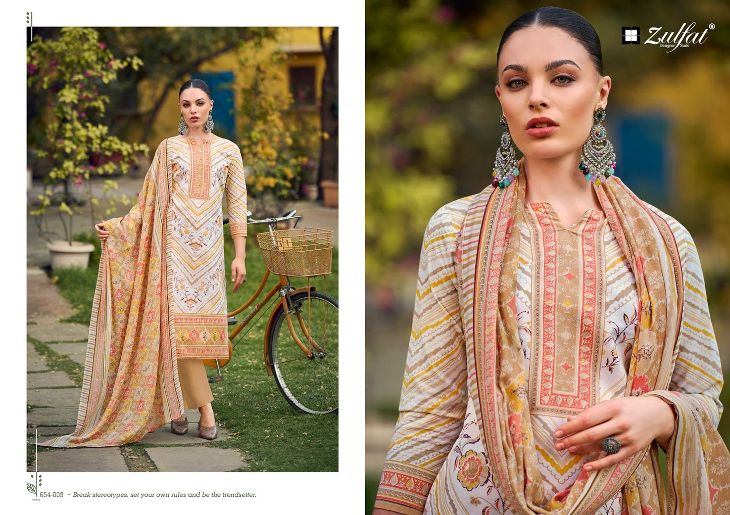 Farhana Vol 10 Zulfat Designer Pure Cotton Karachi Salwar Suits Manufacturer Ahmedabad