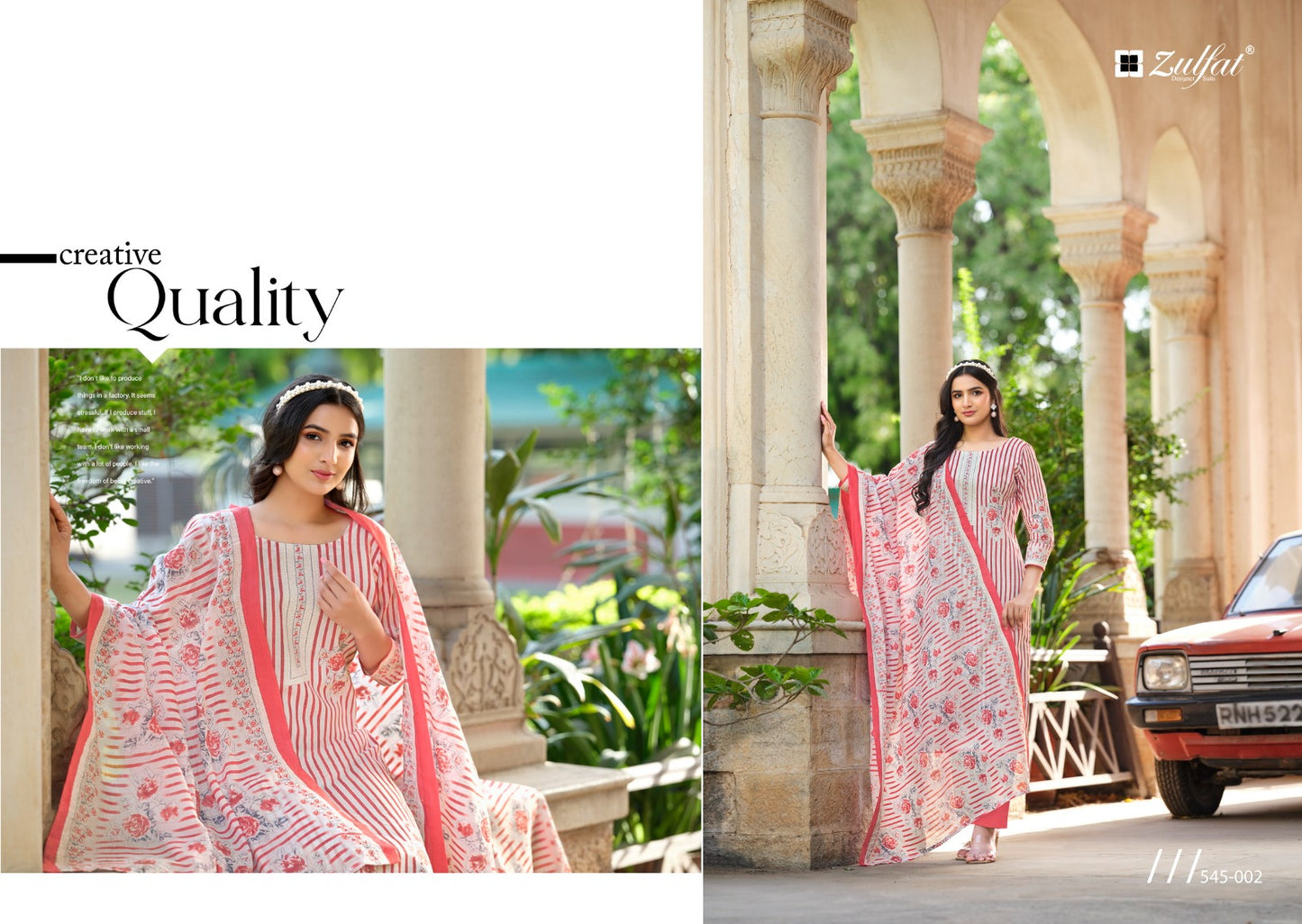 Farhana Vol 5 Zulfat Designer Pure Cotton Pant Style Suits Exporter India