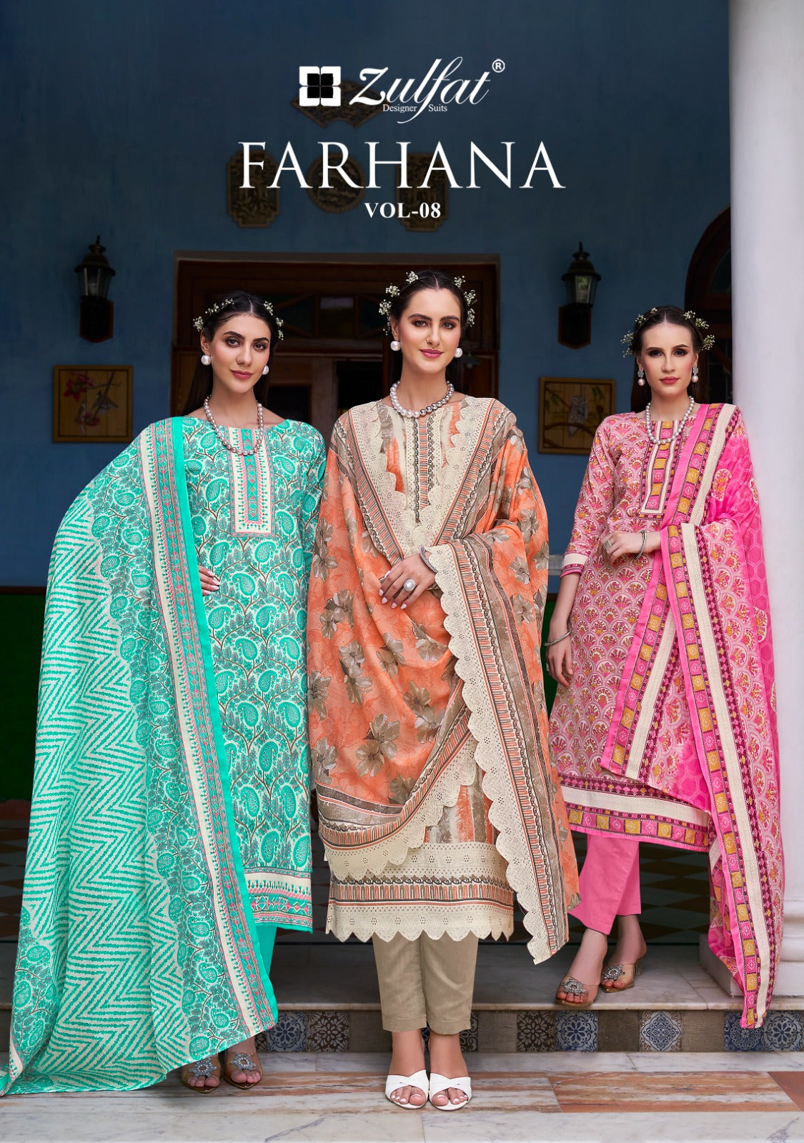 Farhana Vol 8 Zulfat Designer Cotton Karachi Salwar Suits Wholesale Price