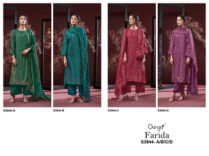 Farida 3944 Ganga Premium Bemberg Plazzo Style Suits Manufacturer