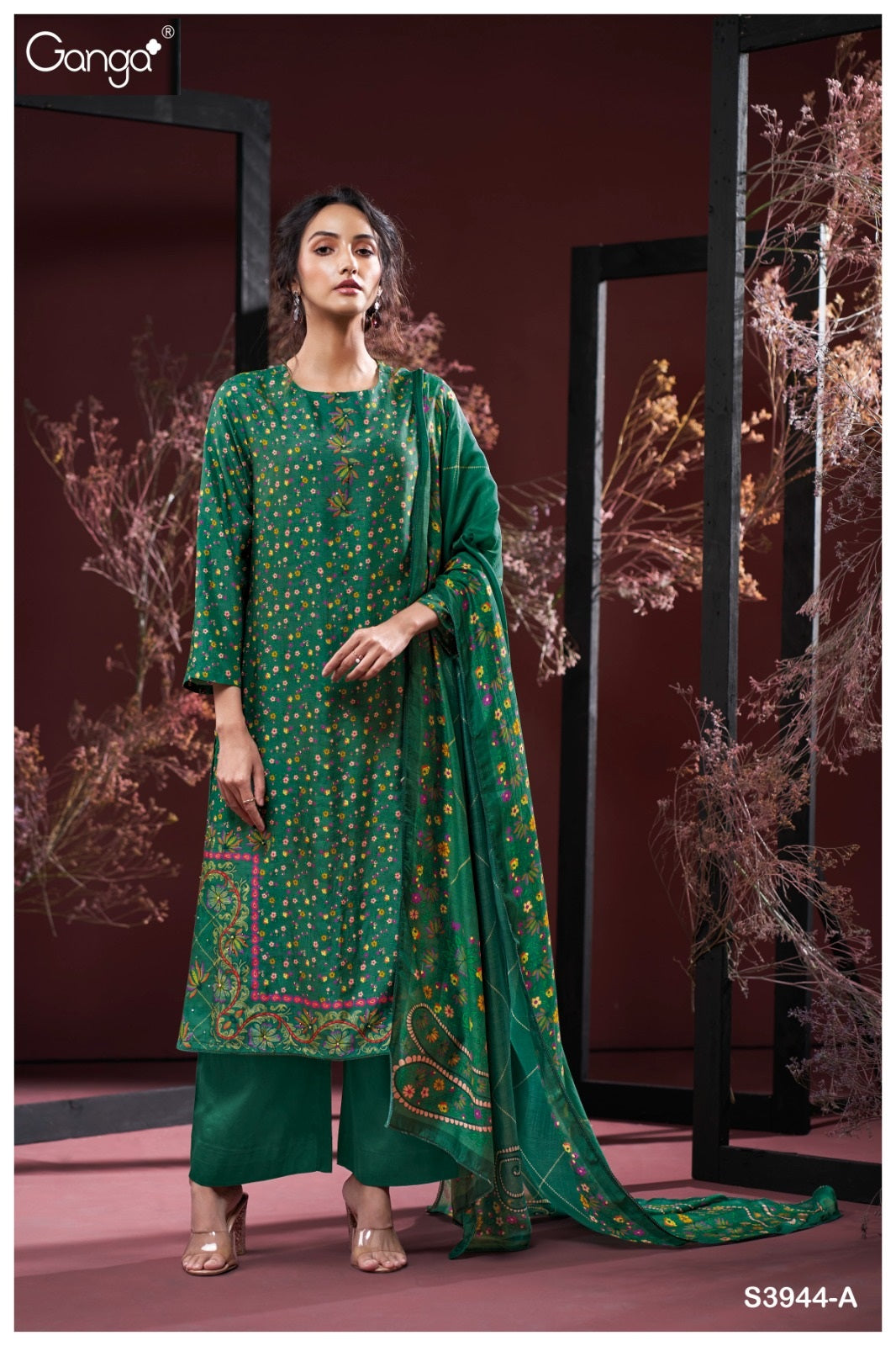 Farida 3944 Ganga Premium Bemberg Plazzo Style Suits Manufacturer