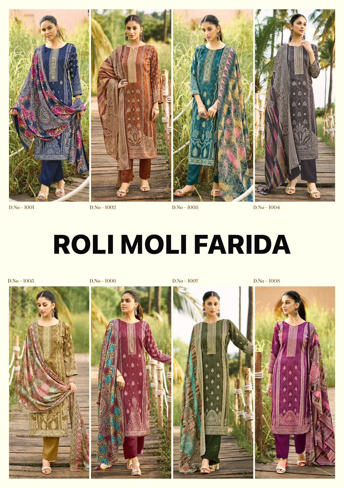 Farida Roli Moli Karachi Pashmina Salwar Suits Exporter Ahmedabad
