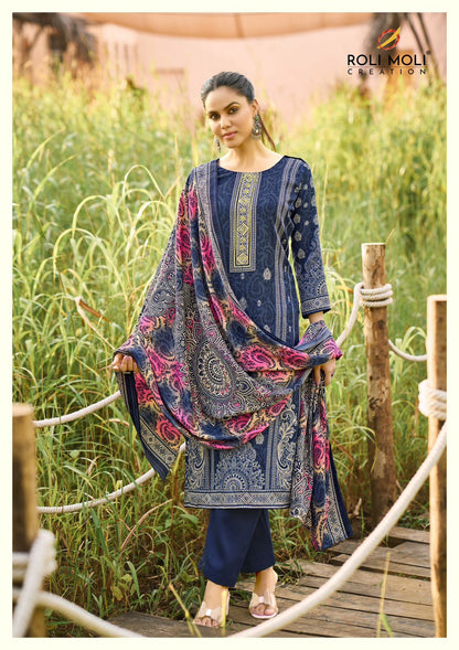 Farida Roli Moli Karachi Pashmina Salwar Suits Exporter Ahmedabad