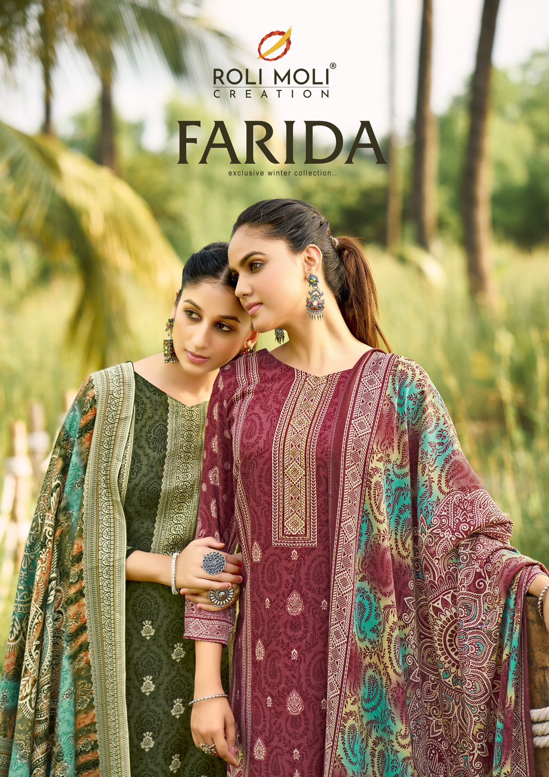 Farida Roli Moli Karachi Pashmina Salwar Suits Exporter Ahmedabad