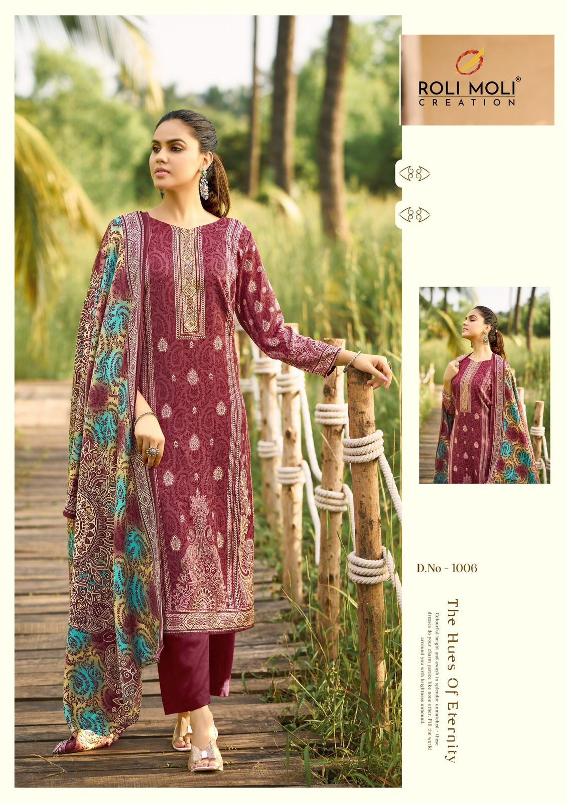 Farida Roli Moli Karachi Pashmina Salwar Suits Exporter Ahmedabad