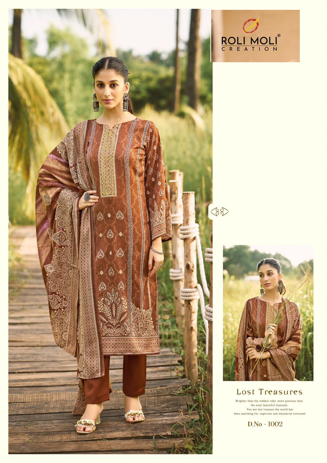 Farida Roli Moli Karachi Pashmina Salwar Suits Exporter Ahmedabad