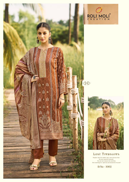 Farida Roli Moli Karachi Pashmina Salwar Suits Exporter Ahmedabad