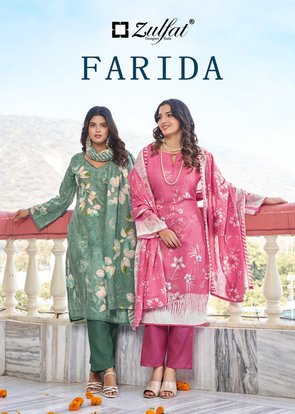 Farida Zulfat Designer Cotton Karachi Salwar Suits Wholesaler Ahmedabad