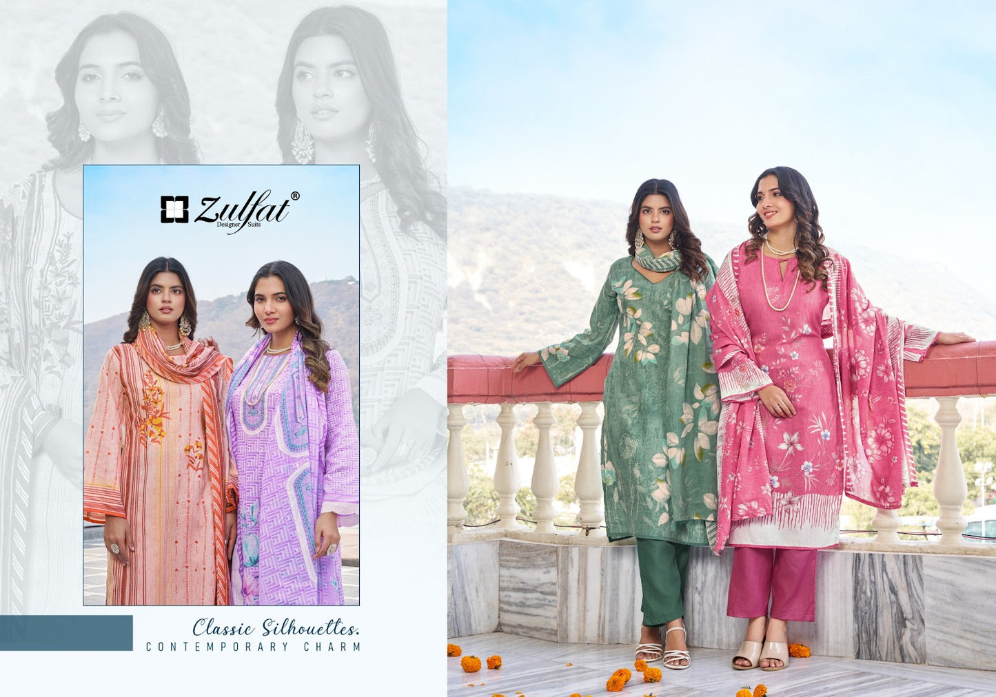 Farida Zulfat Designer Cotton Karachi Salwar Suits Wholesaler Ahmedabad