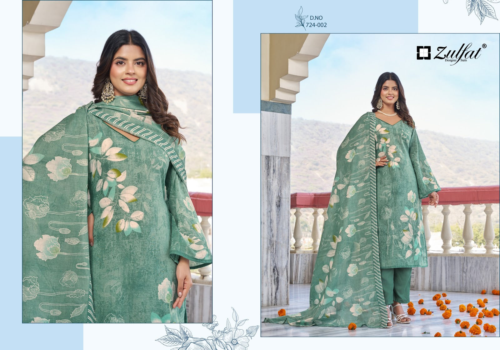 Farida Zulfat Designer Cotton Karachi Salwar Suits Wholesaler Ahmedabad
