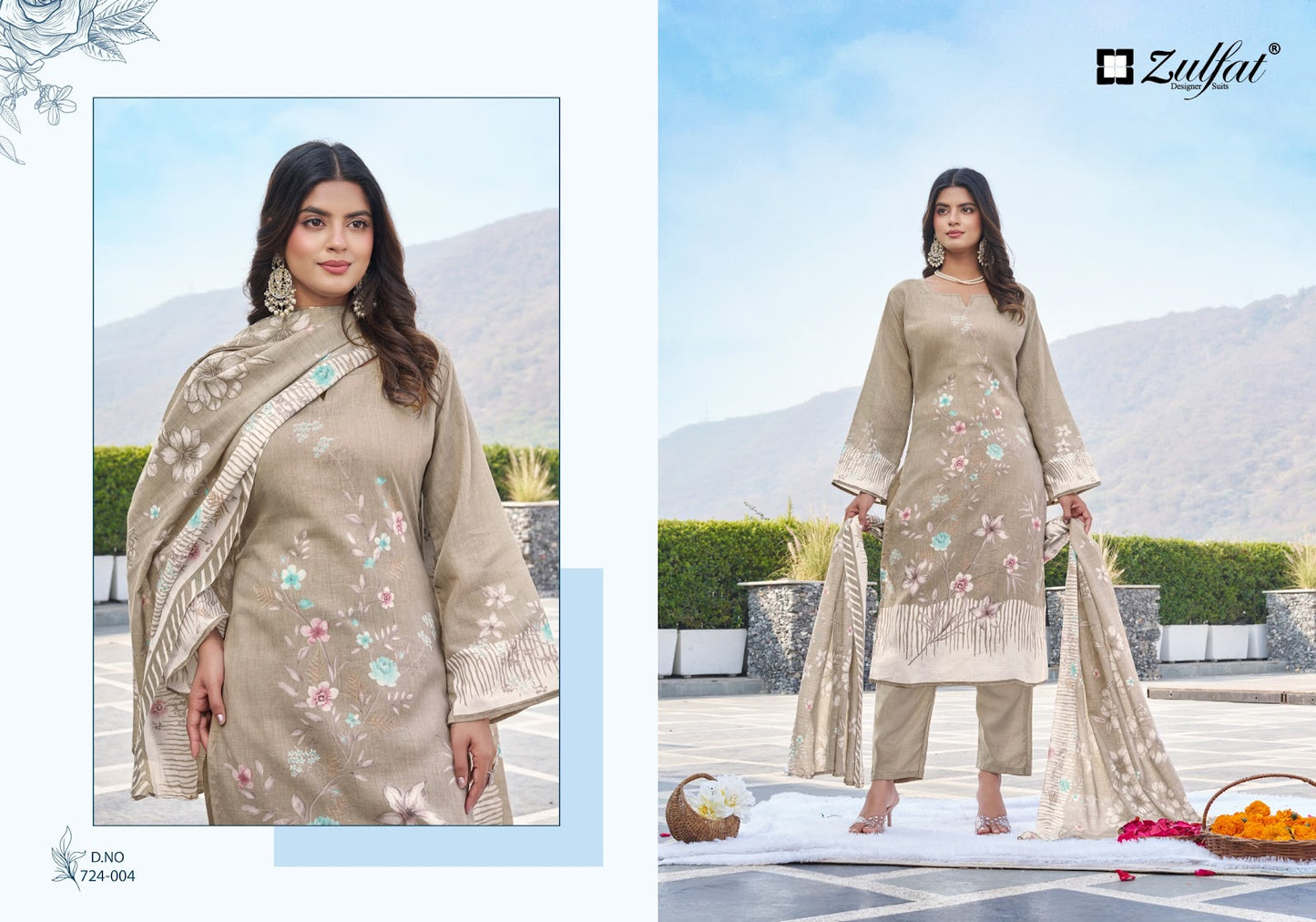 Farida Zulfat Designer Cotton Karachi Salwar Suits Wholesaler Ahmedabad