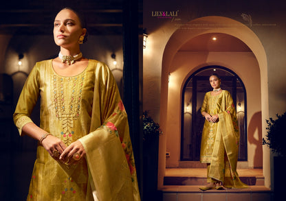 Faridan 2 Lily Lali Jacquard Silk Readymade Pant Style Suits Manufacturer