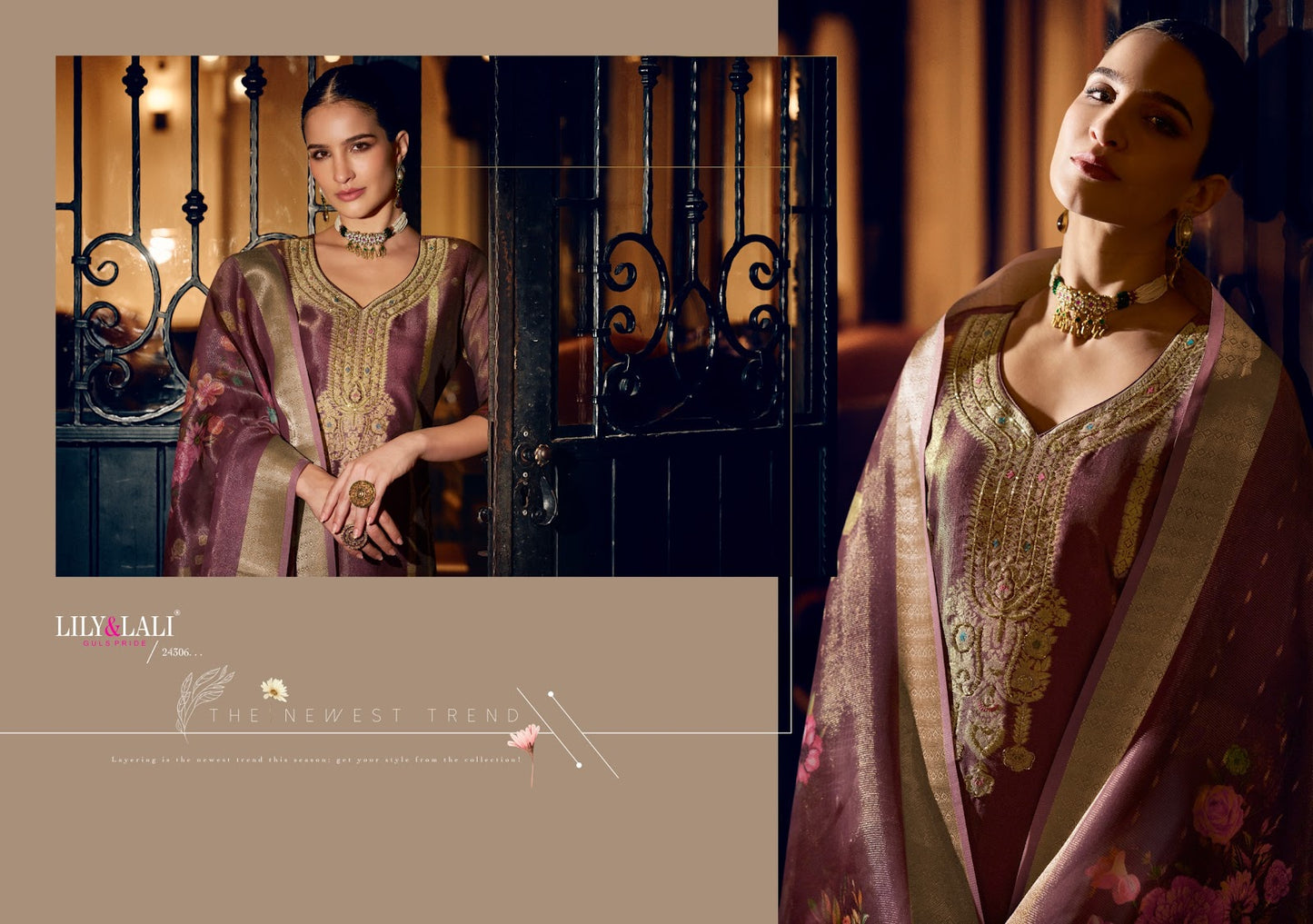 Faridan 2 Lily Lali Jacquard Silk Readymade Pant Style Suits Manufacturer