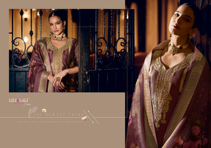 Faridan 2 Lily Lali Jacquard Silk Readymade Pant Style Suits Manufacturer