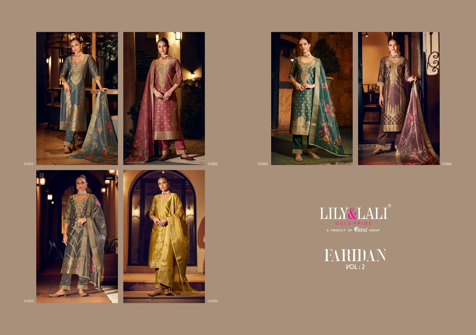 Faridan 2 Lily Lali Jacquard Silk Readymade Pant Style Suits Manufacturer