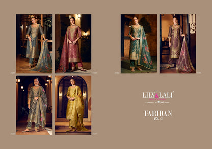 Faridan 2 Lily Lali Jacquard Silk Readymade Pant Style Suits Manufacturer