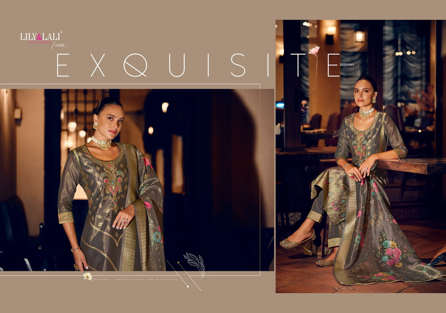 Faridan 2 Lily Lali Jacquard Silk Readymade Pant Style Suits Manufacturer