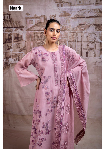 Faridya Naariti Mul Chanderi Pant Style Suits Wholesaler