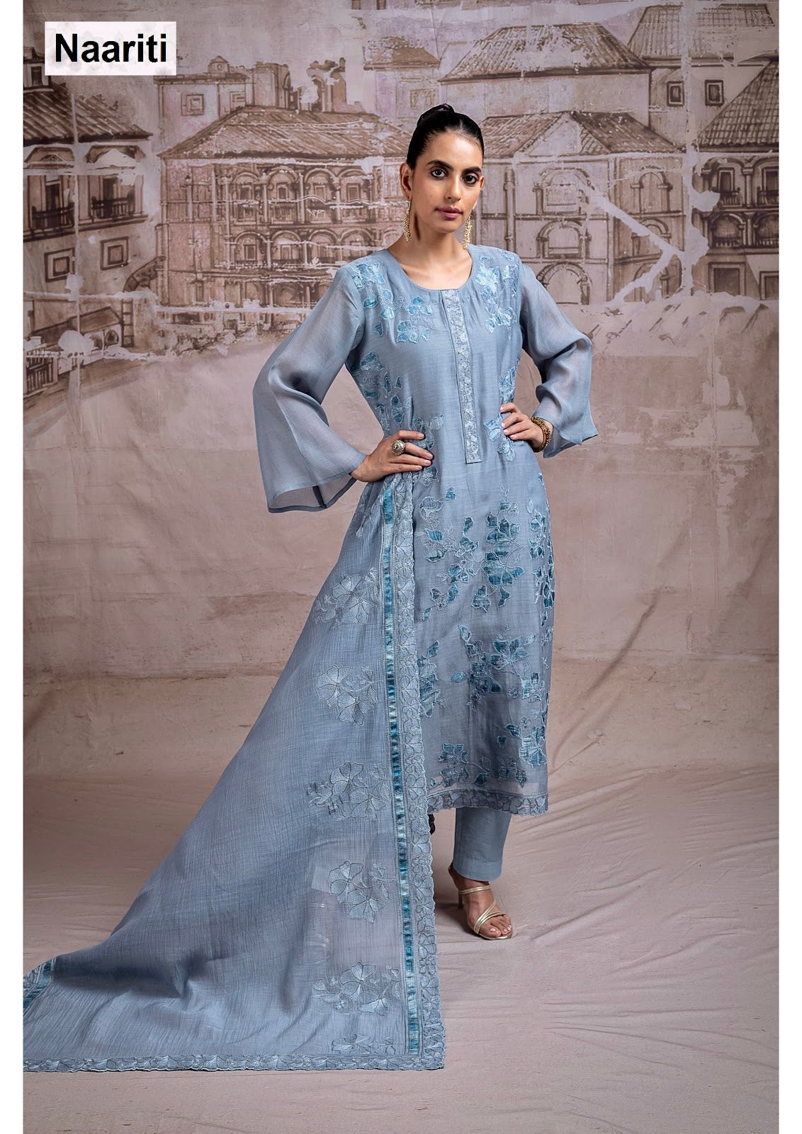 Faridya Naariti Mul Chanderi Pant Style Suits Wholesaler