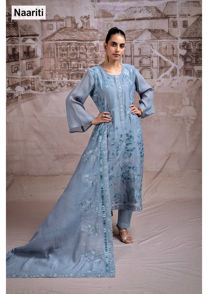 Faridya Naariti Mul Chanderi Pant Style Suits Wholesaler