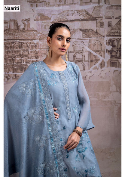 Faridya Naariti Mul Chanderi Pant Style Suits Wholesaler