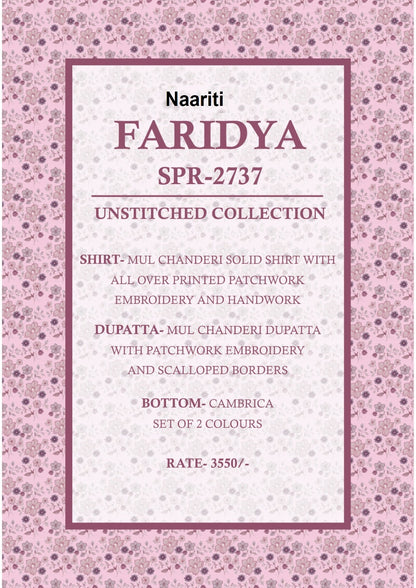 Faridya Naariti Mul Chanderi Pant Style Suits Wholesaler