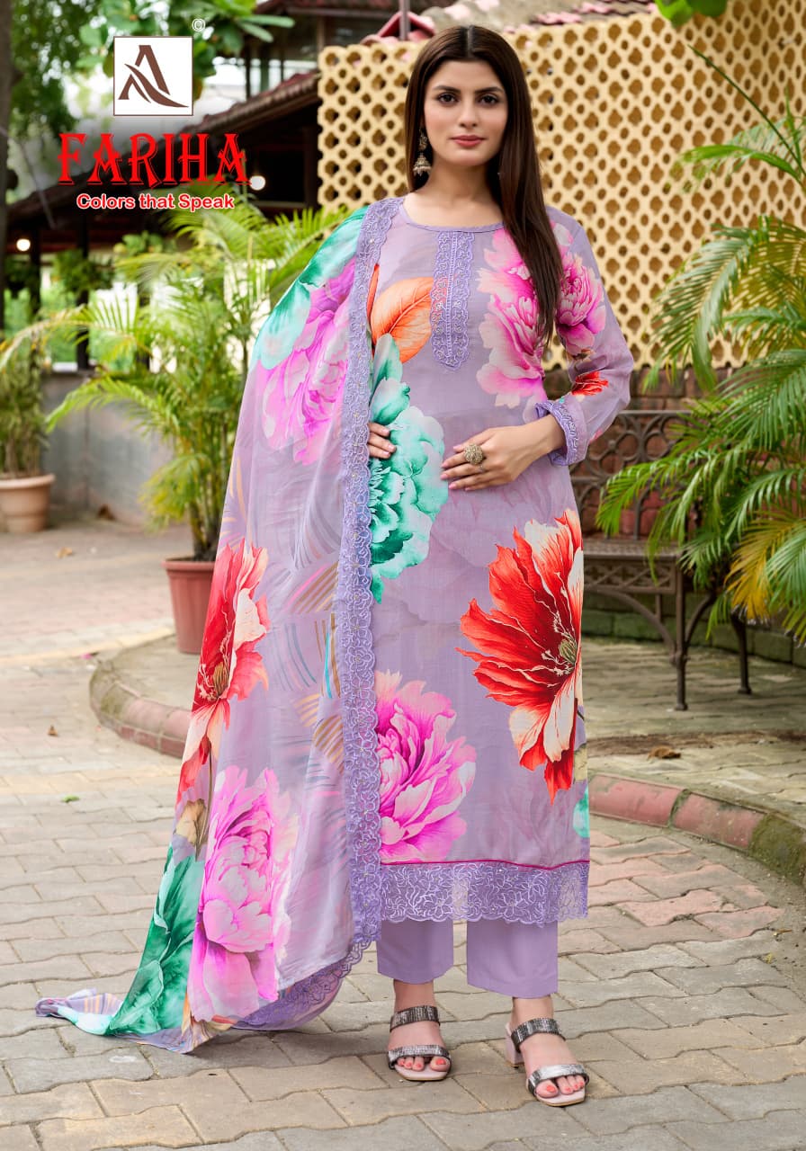 Fariha Alok Muslin Karachi Salwar Suits Supplier Ahmedabad