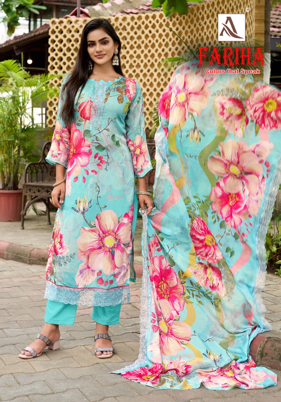Fariha Alok Muslin Karachi Salwar Suits Supplier Ahmedabad