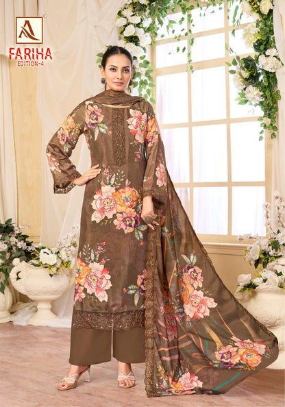 Fariha Edition 4 Alok Muslin Karachi Salwar Suits Wholesaler Ahmedabad