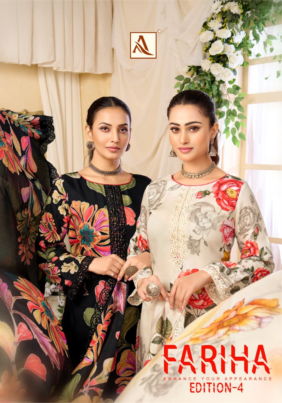 Fariha Edition 4 Alok Muslin Karachi Salwar Suits Wholesaler Ahmedabad