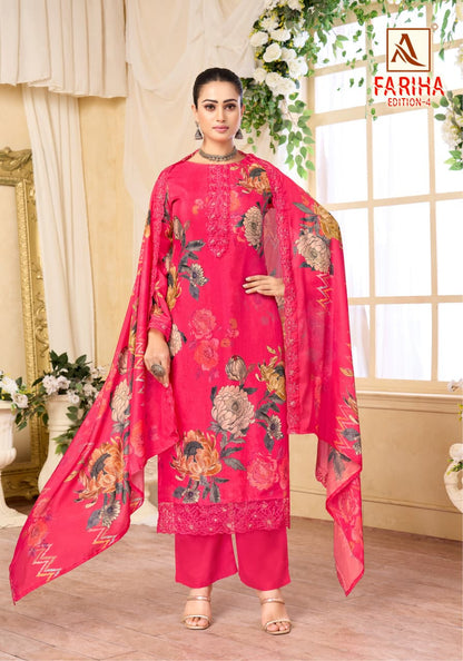 Fariha Edition 4 Alok Muslin Karachi Salwar Suits Wholesaler Ahmedabad