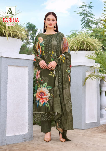 Fariha Edition 7 Alok Pure Maslin Karachi Salwar Suits Manufacturer