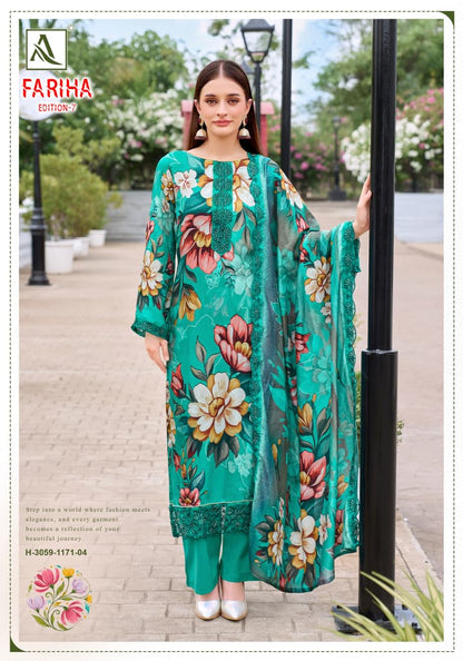 Fariha Edition 7 Alok Pure Maslin Karachi Salwar Suits Manufacturer