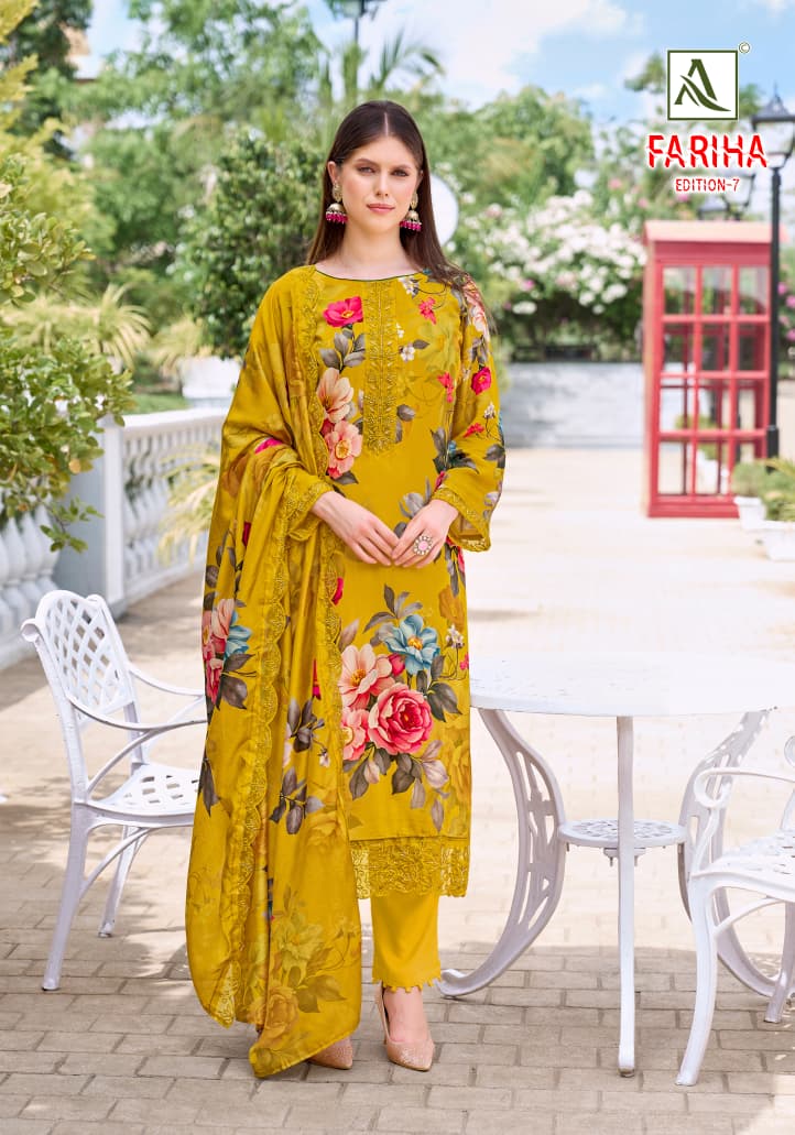 Fariha Edition 7 Alok Pure Maslin Karachi Salwar Suits Manufacturer