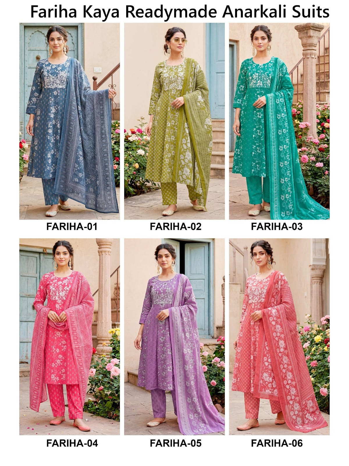 Fariha Kaya Cotton Readymade Anarkali Suits Manufacturer