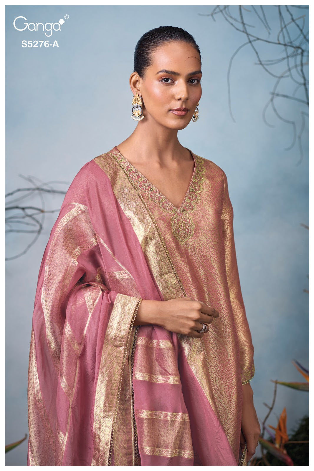 Farika S5276 Ganga Bemberg Silk Pant Style Suits Manufacturer Gujarat
