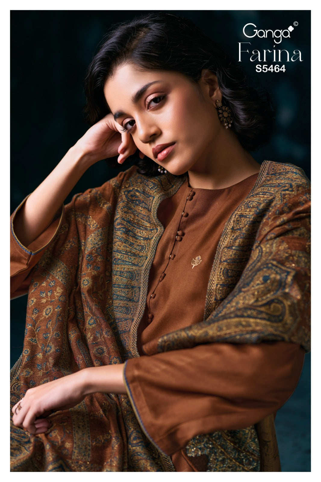 Farina S5464 Ganga Pashmina Suits Exporter India