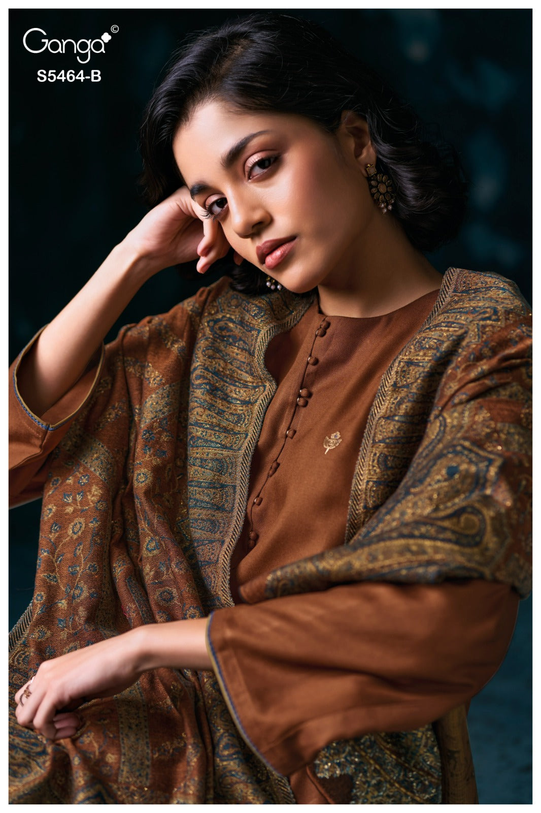 Farina S5464 Ganga Pashmina Suits Exporter India