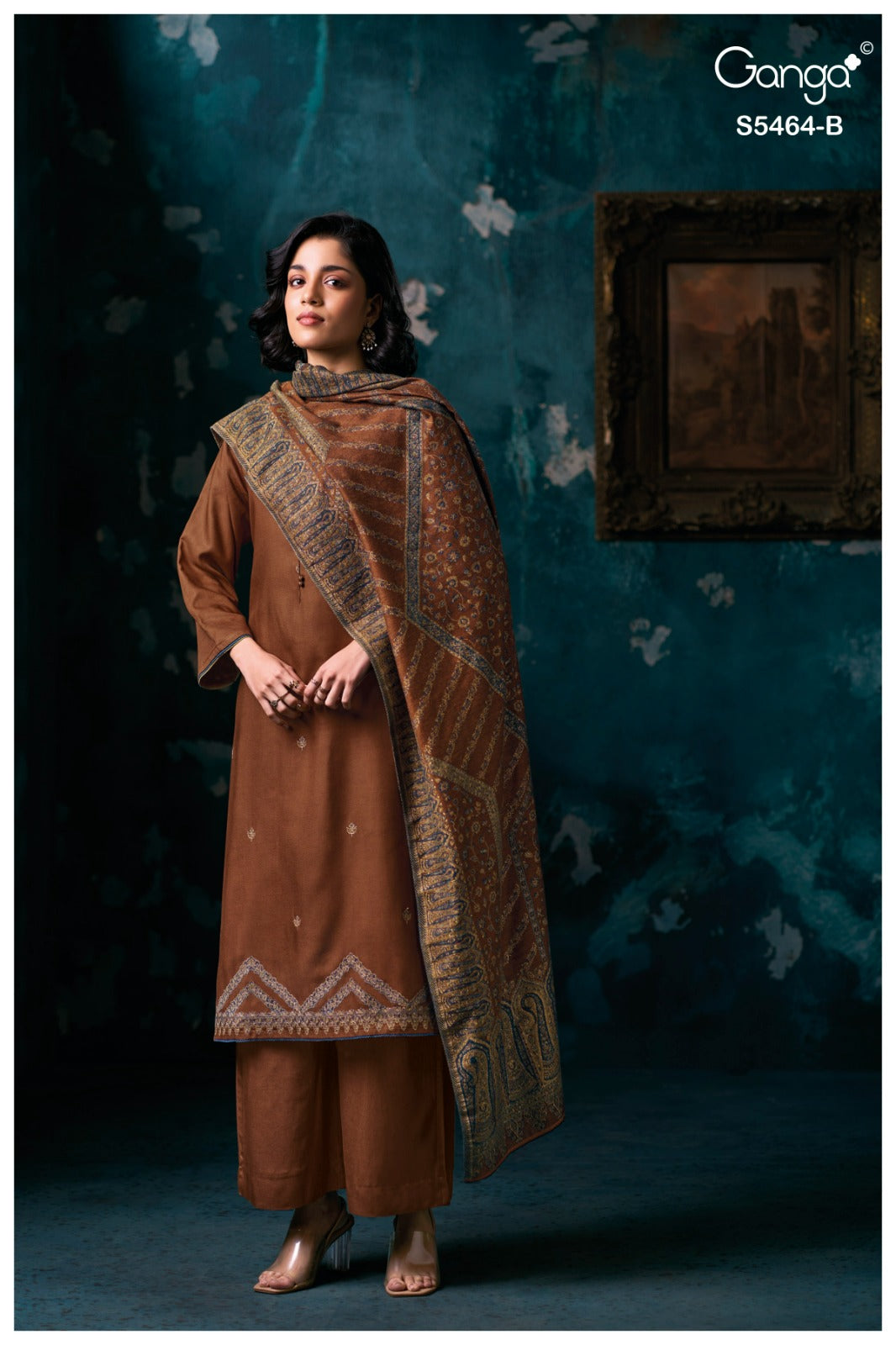 Farina S5464 Ganga Pashmina Suits Exporter India