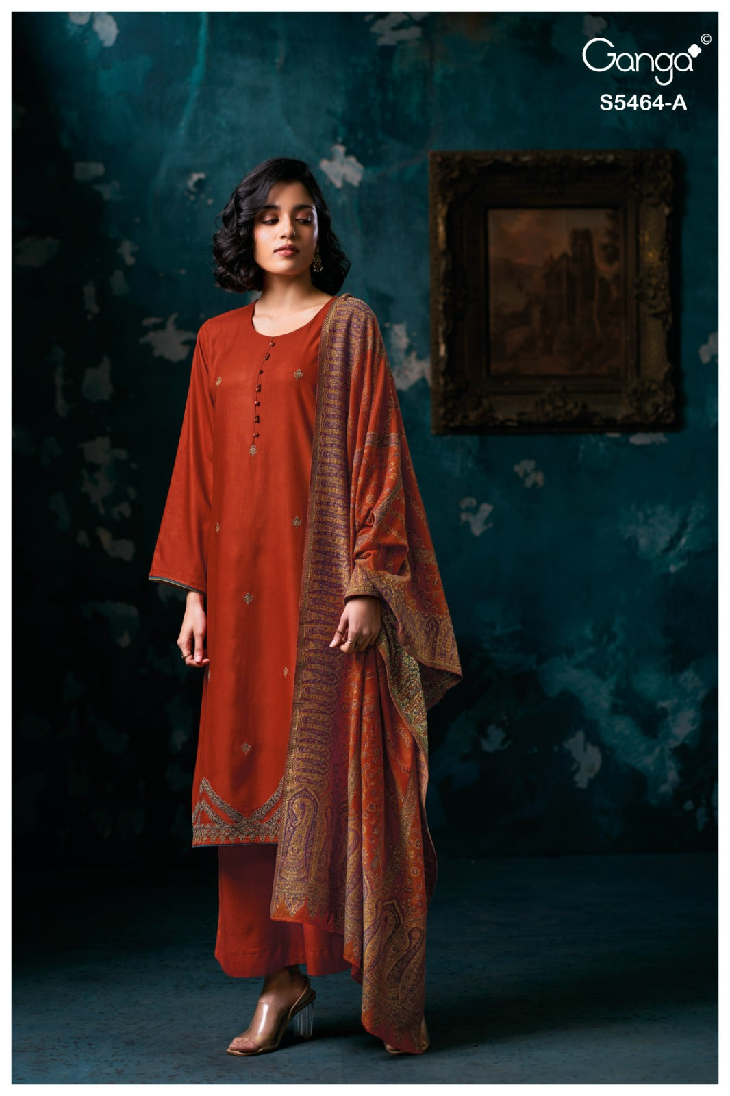 Farina S5464 Ganga Pashmina Suits Exporter India