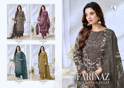 Farinaz Alok Cambric Cotton Karachi Salwar Suits Wholesaler