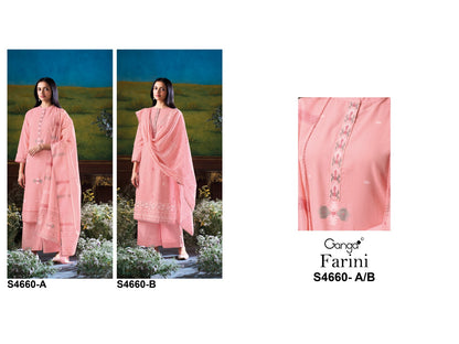 Farini 4660 Ganga Cotton Jacquard Plazzo Style Suits Wholesaler