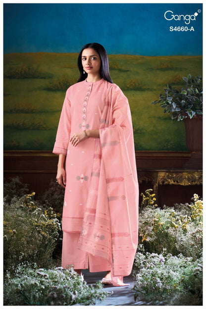 Farini 4660 Ganga Cotton Jacquard Plazzo Style Suits Wholesaler