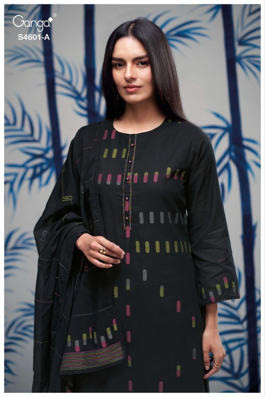 Fariqa 4601 Ganga Cotton Jacquard Pant Style Suits Wholesale Price