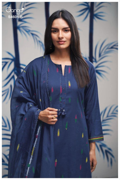 Fariqa 4601 Ganga Cotton Jacquard Pant Style Suits Wholesale Price