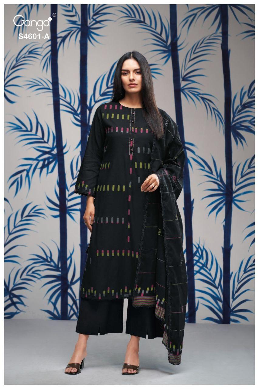 Fariqa 4601 Ganga Cotton Jacquard Pant Style Suits Wholesale Price