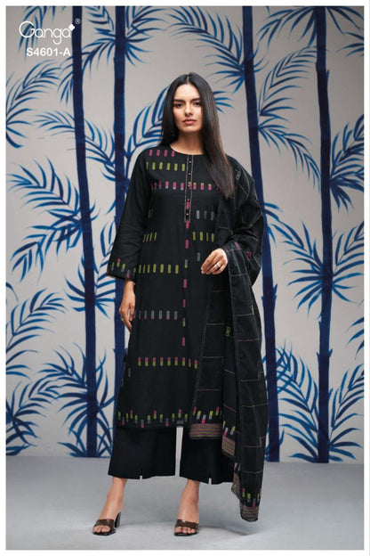 Fariqa 4601 Ganga Cotton Jacquard Pant Style Suits Wholesale Price